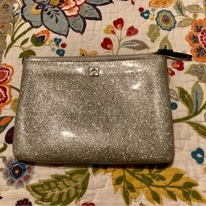 Kate Spade small silver sparkling clutch